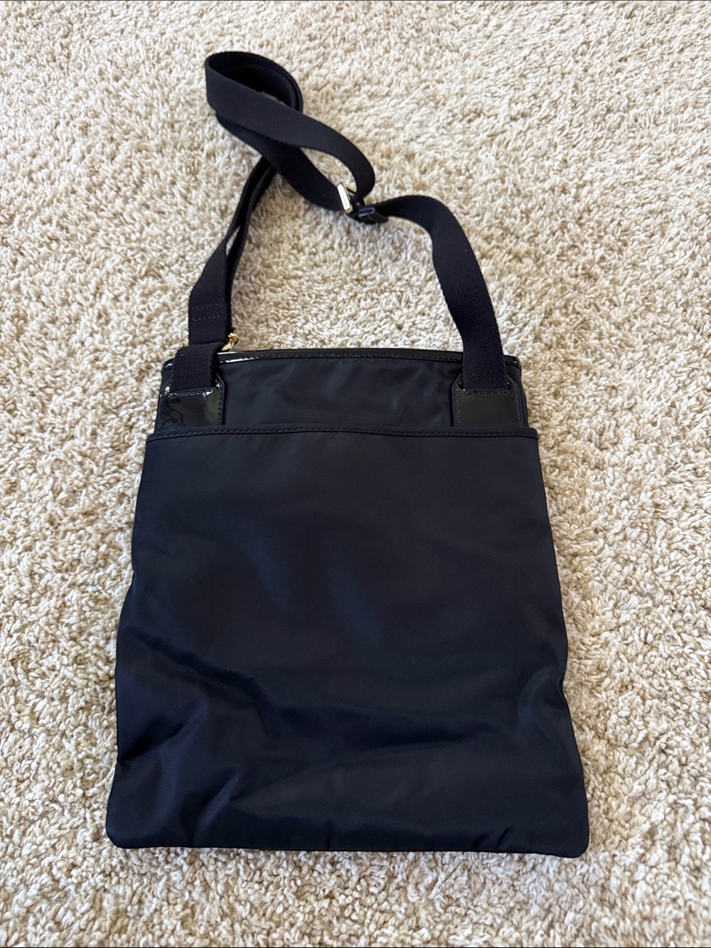 Tory Burch Black Nylon Crossbody with Logo Medallion and Adjustable Strap - Picture 2 of 3